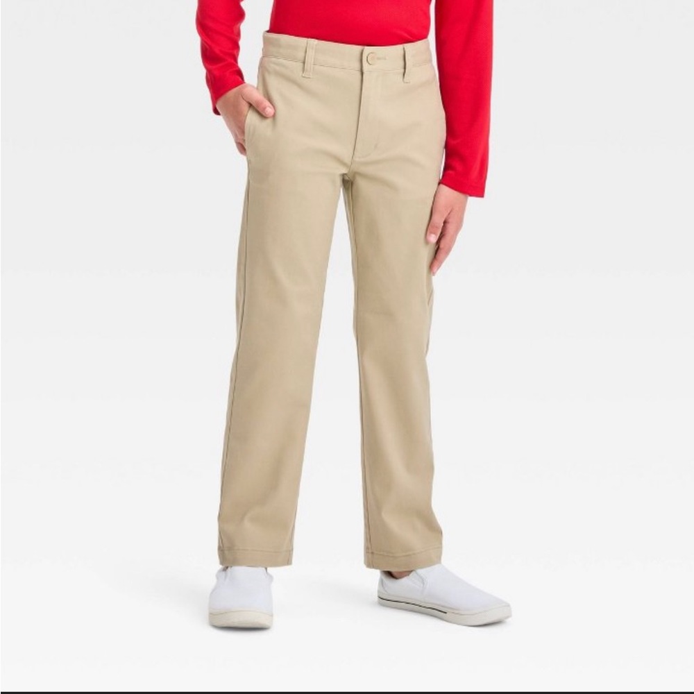 NWOT Cat & Jack Boys’ Straight Leg Khaki Uniform Pants, Size 10